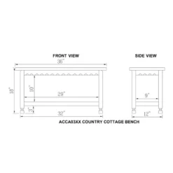 Country Cottage Entryway Wood Bench With Shelf Antique Finish - Alaterre Furniture -DreamNest Store GUEST dccb89fb e06e 402c b475 1ab541253467