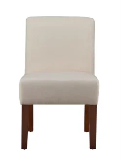 Carl Armless Fabric Upholstered Accent Chair Set Of 2 With Round Wood Side Table Slipper Chairs Sets-Maison Boucle -DreamNest Store GUEST dd677310 12a3 4621 ac35 7cb0b9e7dfef