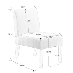 Carl Armless Fabric Upholstered Accent Chair Set Of 2 With Round Wood Side Table Slipper Chairs Sets-Maison Boucle -DreamNest Store GUEST de055538 77a7 43c1 bb8d d95f89a9ea23