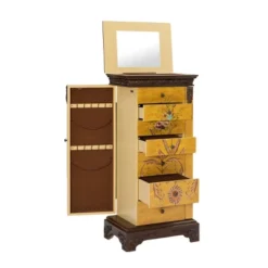 Beatrice Antique Parchment Hand Painted Jewelry Armoire - Powell Company -DreamNest Store GUEST de4bada7 d55a 45f1 b7a8 a428b266a731