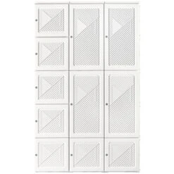 HOMCOM Portable Wardrobe Closet, Bedroom Armoire, Foldable Clothes Organizer With Cube Storage, Hanging Rods, And Magnet Doors, White -DreamNest Store GUEST de58c46f 5acc 4623 bd6c 19db8f3bda17