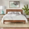 Queen Larkin Faux Rattan Panel Bed Walnut - Lifestorey
