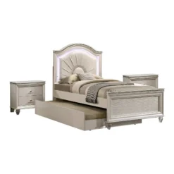 3pc Fosset Bedroom Set With 2 Nightstands Pearl White - HOMES: Inside + Out -DreamNest Store GUEST e0349bc4 994b 4a89 82c8 45fb77bbfc35