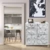 Sorbus Drawer Fabric Dresser White/Gray