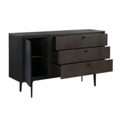 Cross Solid Oak And Metal 3 Drawer Dresser Dark Gray - Armen Living -DreamNest Store GUEST e0a7f168 49a7 4c72 8eff ee0c3a9e686d