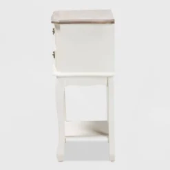 Amalie 2 Drawer Wood Nightstand White/Oak - Baxton Studio -DreamNest Store GUEST e11363a6 6ea2 4522 9ed5 dabff2fb9c4d