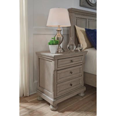 Lettner Two Drawer Nightstand Light Gray - Signature Design By Ashley 1 Lettner Two Drawer Nightstand Light Gray - Signature Design By Ashley