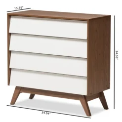 Hildon Mid-Century Modern Wood 4 Drawer Storage Chest Brown - Baxton Studio -DreamNest Store GUEST e1c1f4ff 8480 488f 975a c1741d960096