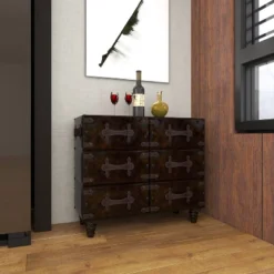 Traditional 6 Drawer Faux Leather Chest Black - Olivia & May 32 Traditional 6 Drawer Faux Leather Chest Black - Olivia & May -DreamNest Store GUEST e2237871 1900 412d 90ac 5e845af64140