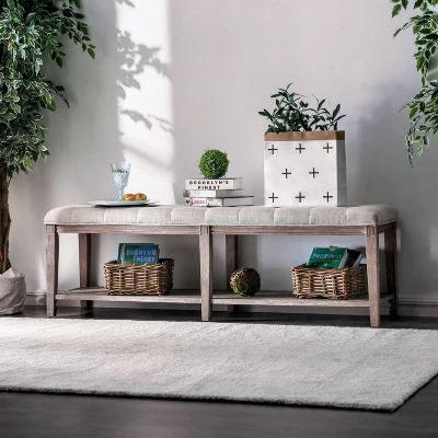 Wixam Tufted Bench Beige/Brown - HOMES: Inside + Out 1 Wixam Tufted Bench Beige/Brown - HOMES: Inside + Out