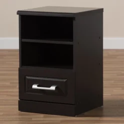 Odelia Modern And Contemporary Finished 1 Drawer Nightstand Dark Brown - Baxton Studio -DreamNest Store GUEST e2a7dbee 6efe 4807 a4cc 3392d7b52490