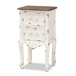 Levron Two-Tone And Antique Wood 2 Drawer Nightstand Walnut Brown/Antique White - Baxton Studio 14 Levron Two-Tone And Antique Wood 2 Drawer Nightstand Walnut Brown/Antique White - Baxton Studio -DreamNest Store GUEST e2c497b3 3a1f 4283 8dac c673ed579766