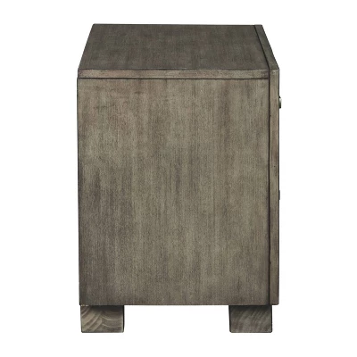 Arnett Two Drawer Nightstand Gray - Signature Design By Ashley 4 Arnett Two Drawer Nightstand Gray - Signature Design By Ashley - Image 4