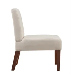 Carl Armless Fabric Upholstered Accent Chair Set Of 2 With Round Wood Side Table Slipper Chairs Sets-Maison Boucle -DreamNest Store GUEST e469a83c 4854 4149 bf0b 0ee44550f3c4