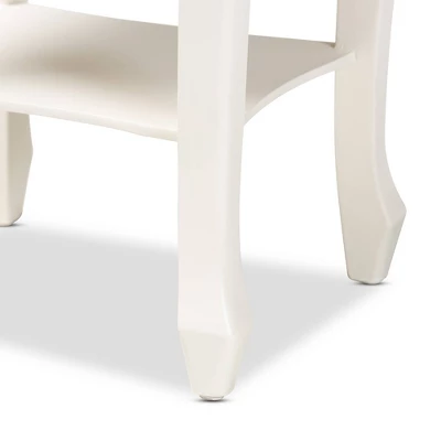 Eliya Wood 2 Drawer Nightstand White - Baxton Studio 6 Eliya Wood 2 Drawer Nightstand White - Baxton Studio - Image 6