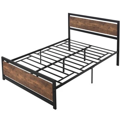 HOMCOM Full Platform Bed Frame With Headboard & Footboard, Strong Metal Slat Support Full Bed Frame W/ Underbed Storage Space, No Box Spring Needed 3 HOMCOM Full Platform Bed Frame With Headboard & Footboard, Strong Metal Slat Support Full Bed Frame W/ Underbed Storage Space, No Box Spring Needed - Image 3