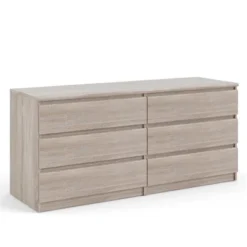 Wood Scottsdale 6 Drawer Double Dresser In Truffle Brown-Tvilum