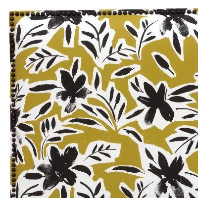 Arcadia Nail Button Botanical Printed Headboard - Skyline Furniture 3 Arcadia Nail Button Botanical Printed Headboard - Skyline Furniture - Image 3