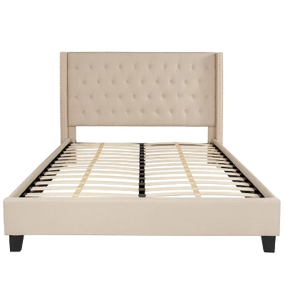 Merrick Lane Upholstered Platform Bed With Button Tufted Headboard 7 Merrick Lane Upholstered Platform Bed With Button Tufted Headboard - Image 7