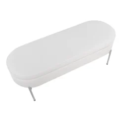 48" Chloe PU Leather/Metal Storage Bench Chrome/White - LumiSource -DreamNest Store GUEST e7772f49 1cd7 49ac be26 58e3868c1b76