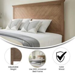 Flash Furniture Fiona Herring Bone Wooden Adjustable Headboard For Universal Metal Bed Frames -DreamNest Store GUEST e7c61e8c 46ca 4300 ae76 1751077bd96c