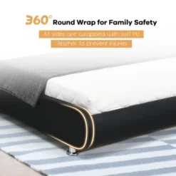 Costway Full Faux Leather Upholstered Platform Bed Adjustable Headboard Black 15 Costway Full Faux Leather Upholstered Platform Bed Adjustable Headboard Black -DreamNest Store GUEST e818157d 3b28 444d 95e9 dc57c1c24fc7