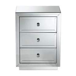 Baxton Studio Lina Mirrored 3 Drawer Nightstand Bedside Table Silver - BaxtonStudio 11 Baxton Studio Lina Mirrored 3 Drawer Nightstand Bedside Table Silver - BaxtonStudio -DreamNest Store GUEST e8235fcf 239c 49a9 a6dc 786fbce2b2fd