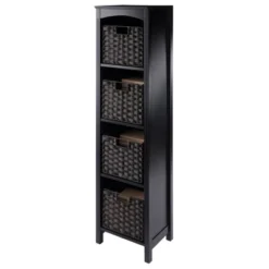 55.98" 5pc Terrace Storage Shelf With Baskets Espresso/Chocolate - Winsome 25 55.98" 5pc Terrace Storage Shelf With Baskets Espresso/Chocolate - Winsome -DreamNest Store GUEST e84d4f3d ec4c 4621 b1fb bcf60c992cc9