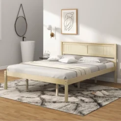 Costway Full/Queen/Twin Size Wooden Platform Bed Frame With Headboard Mattress Foundation Natural -DreamNest Store GUEST e88cc33c 9d1f 49bf 93f3 38c750eaf5db