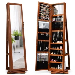 Costway 360degree Rotatable Jewelry Cabinet 2-in-1 Lockable Mirrored Organizer -DreamNest Store GUEST e8c519bb d19e 4a33 aad2 1fefe023e481