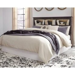 California King Drystan Bookcase Headboard Brown/Beige - Signature Design By Ashley