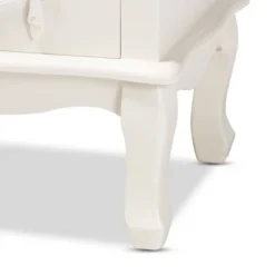 Callen Wood 3 Drawer Nightstand White - Baxton Studio -DreamNest Store GUEST e955829d 4b94 4aec 8802 ff30b9b26fdb