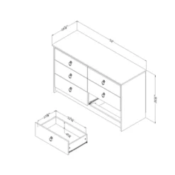 Plenny 6 Drawer Double Dresser White Wash/Weathered Oak - South Shore -DreamNest Store GUEST ea639886 bb8a 480e bf9c eff69a047ba0