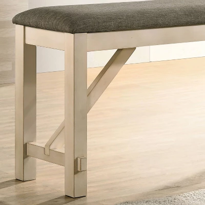 60" Altamont Padded Seat Counter Height Bench Ivory/Gray - HOMES: Inside + Out 3 60" Altamont Padded Seat Counter Height Bench Ivory/Gray - HOMES: Inside + Out - Image 3