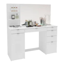 Amelia Vanity Table With Mirror White - Polifurniture -DreamNest Store GUEST ead04b46 4f27 4398 a4f9 59ddcc2477b1