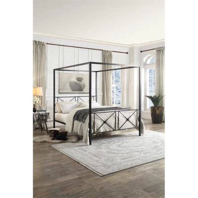 Rapa Queen Metal Canopy Platform Bed In Black - Lexicon 2 Rapa Queen Metal Canopy Platform Bed In Black - Lexicon - Image 2
