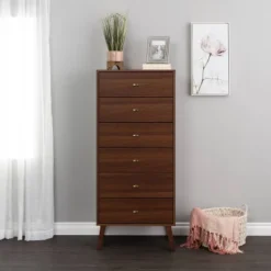 6 Drawer Milo Mid-Century Modern Tall Chest - Prepac -DreamNest Store GUEST ebc504d0 d0ba 49d6 ada8 59f9cb7d5bd0