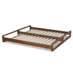 King Klara Wood Expandable Bed Frame Walnut - Baxton Studio -DreamNest Store GUEST ebcd0c2e 6b81 45b8 a1b7 3ebd89062f0a