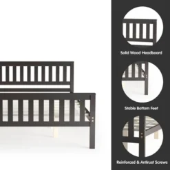 Costway Queen Wood Platform Bed With Headboard And Footboard Mattress Foundation -DreamNest Store GUEST ebeb83c5 11eb 43fe bced 954e205972d5