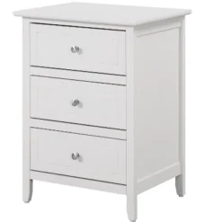 Passion Furniture Daniel 3-Drawer Nightstand (25 In. H X 15 In. W X 19 In. D)