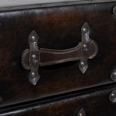 Traditional 6 Drawer Faux Leather Chest Black - Olivia & May 5 Traditional 6 Drawer Faux Leather Chest Black - Olivia & May - Image 5