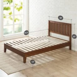 Vivek Deluxe Wood Platform Bed With Headboard - Zinus -DreamNest Store GUEST ed771a20 0b56 4201 b59d 698de900611b
