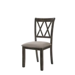 Set Of 2 20" Claudia Fabric Dining Chairs Weathered Gray - Acme Furniture -DreamNest Store GUEST ee7c5779 aaf4 49e7 a1f3 1dd805d2de55
