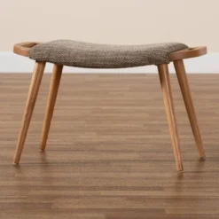 Banner Fabric Upholstered And Wood Accent Bench - Light Brown/Oak Brown - Baxton Studio 18 Banner Fabric Upholstered And Wood Accent Bench - Light Brown/Oak Brown - Baxton Studio -DreamNest Store GUEST eea5f30f 9525 4a04 b230 68957a3e5724