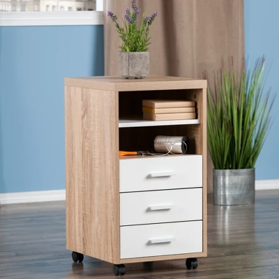Kenner Mobile 3 Drawer Storage Cabinet Wood - Winsome 7 Kenner Mobile 3 Drawer Storage Cabinet Wood - Winsome - Image 7