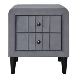 Velvet Upholstered Wooden Nightstand, Bedside Table With 2 Drawers-ModernLuxe 10 Velvet Upholstered Wooden Nightstand, Bedside Table With 2 Drawers-ModernLuxe -DreamNest Store GUEST ef277a03 1be9 406f 8753 36badee67520