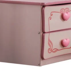 2 Drawer Wooden Nightstand With Heart Knob Pulls Pink - Benzara 5 2 Drawer Wooden Nightstand With Heart Knob Pulls Pink - Benzara -DreamNest Store GUEST efacf214 b40f 4c90 925c 2718816bb72a