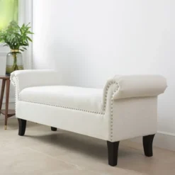 Jennifer Taylor Home Kathy Roll Arm Entryway Accent Bench -DreamNest Store GUEST efe25e30 1df4 4e7d 8773 bf6bb68472e5
