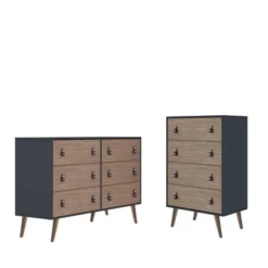 Set Of 2 Amber 6 Drawer Double Wide Dresser And 4 Tall Drawer Dresser - Manhattan Comfort 34 Set Of 2 Amber 6 Drawer Double Wide Dresser And 4 Tall Drawer Dresser - Manhattan Comfort -DreamNest Store GUEST f0851f5c 1a4d 40fb a0fd 44d7d9ca4d33