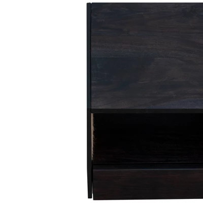 21" Handcrafted Acacia Wood Nightstand Brown/Black - The Urban Port 5 21" Handcrafted Acacia Wood Nightstand Brown/Black - The Urban Port - Image 5